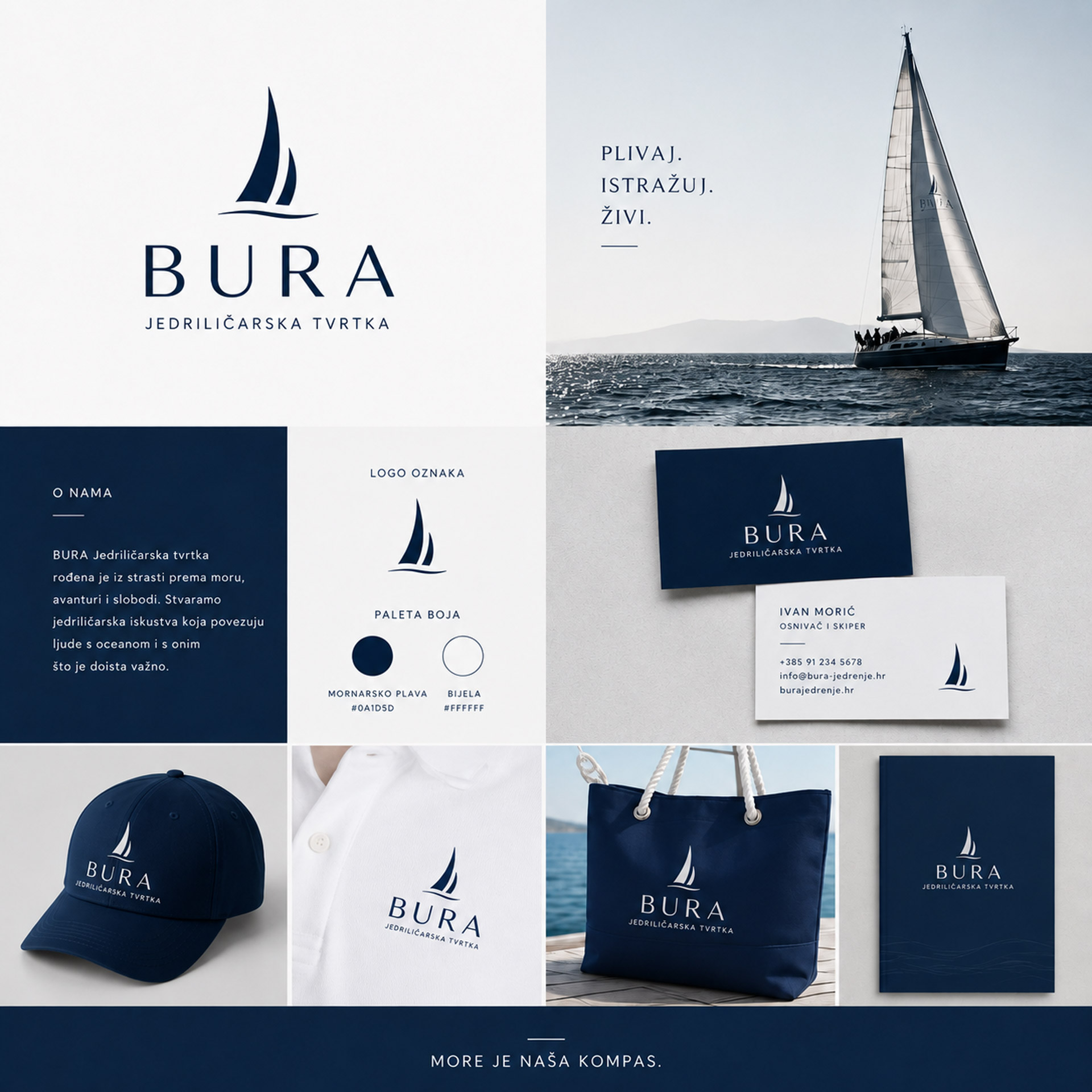 bura-branding Bura – vizualni identitet i dizajn logotipa za jedriličarsku tvrtku